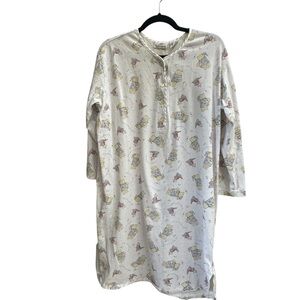 Vintage The Disney Store Winnie The Pooh Pajama Night Shirt Flannel Cotton